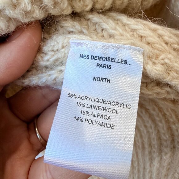 Mes Demoiselles Alpaca Blend Peplum Sweater Women’s Size 2 , Cream F49 - Picture 5 of 8